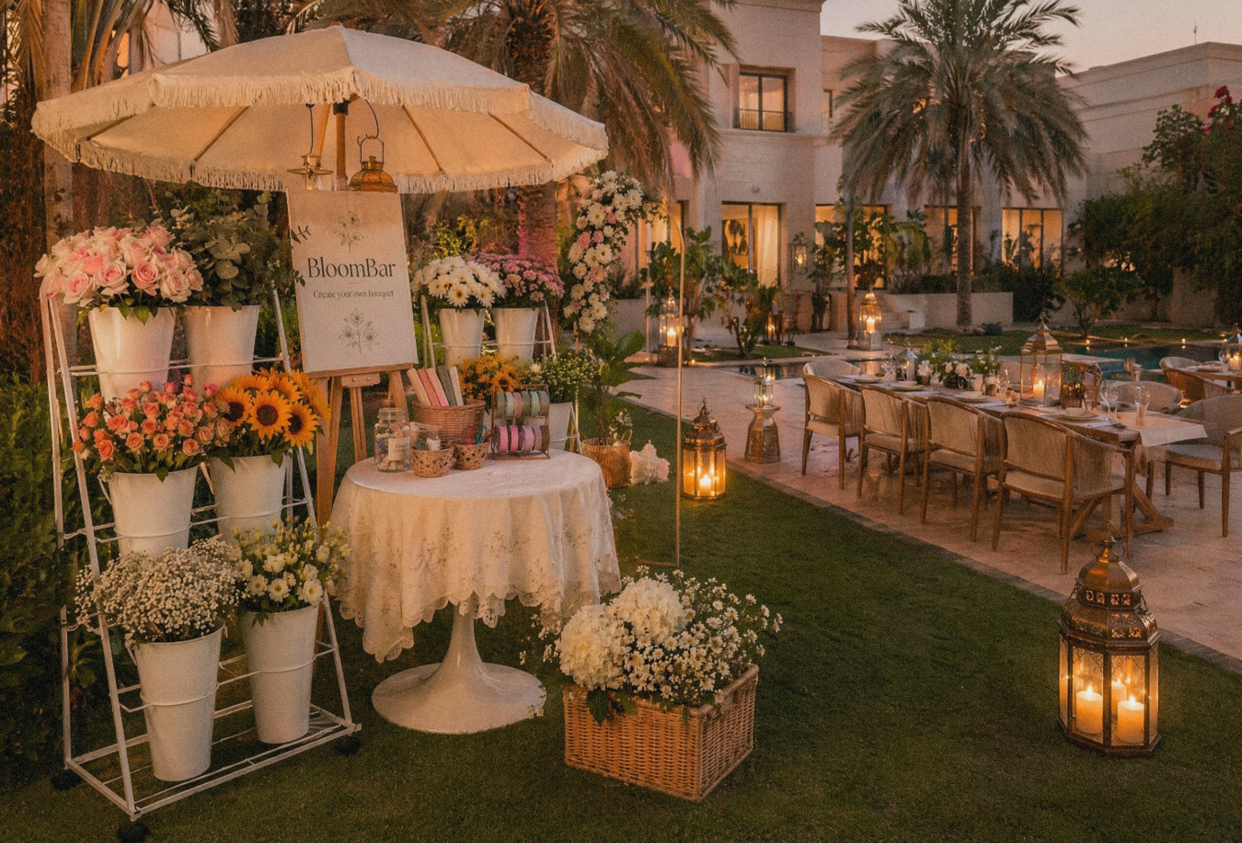 Iftar and Suhoor gathering with flowers